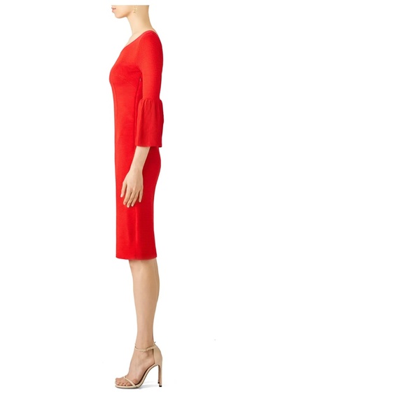 Trina Turk Holiday Cocktail Red Ollie Dress: Sz 8: Off Shoulder~long sleeve ! - Picture 3 of 7